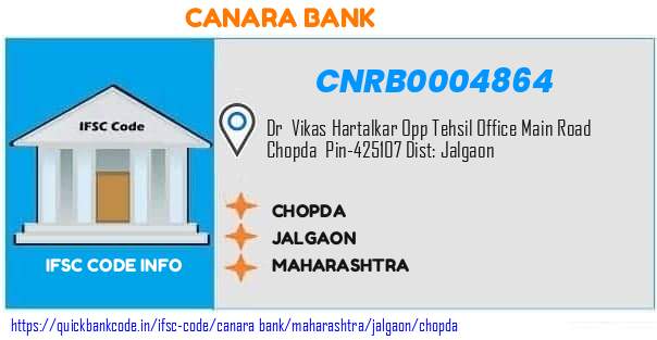 Canara Bank Chopda CNRB0004864 IFSC Code