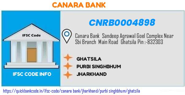 CNRB0004898 Canara Bank. GHATSILA