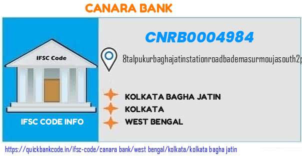 Canara Bank Kolkata Bagha Jatin CNRB0004984 IFSC Code