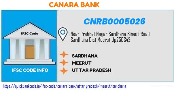 Canara Bank Sardhana CNRB0005026 IFSC Code