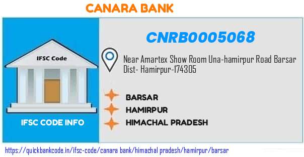 Canara Bank Barsar CNRB0005068 IFSC Code