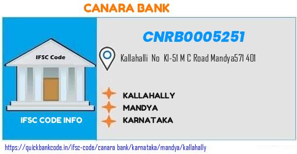 Canara Bank Kallahally CNRB0005251 IFSC Code