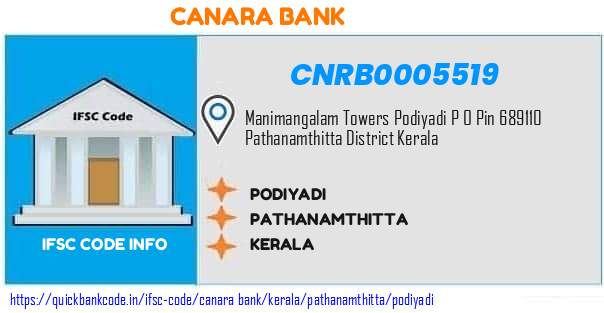 CNRB0005519 Canara Bank. PODIYADI