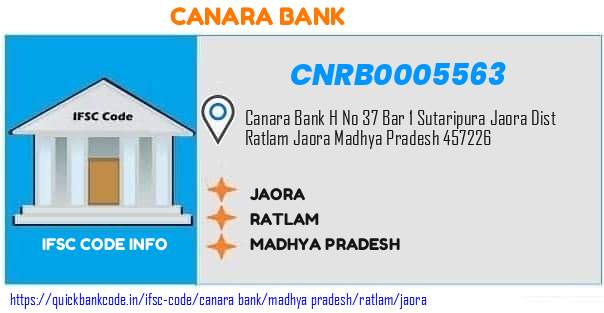 Canara Bank Jaora CNRB0005563 IFSC Code