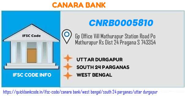 CNRB0005810 Canara Bank. UTTAR DURGAPUR