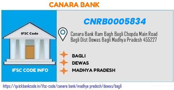 Canara Bank Bagli CNRB0005834 IFSC Code