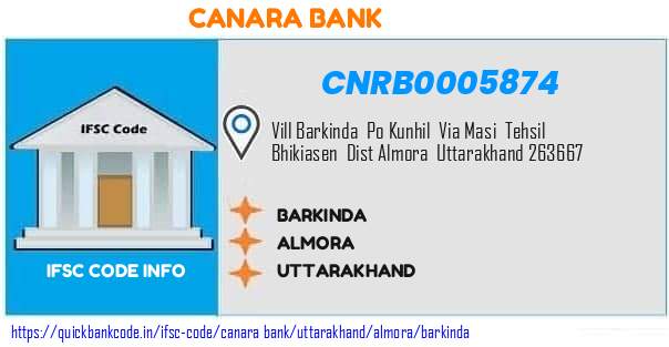 Canara Bank Barkinda CNRB0005874 IFSC Code