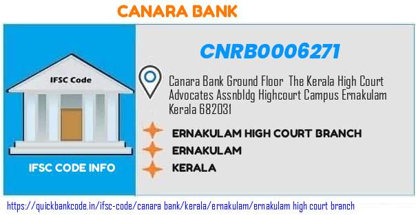 Canara Bank Ernakulam High Court Branch CNRB0006271 IFSC Code