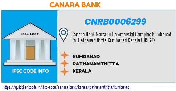 Canara Bank Kumbanad CNRB0006299 IFSC Code