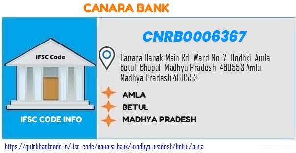 Canara Bank Amla CNRB0006367 IFSC Code