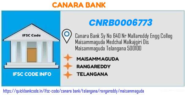 Canara Bank Maisammaguda CNRB0006773 IFSC Code