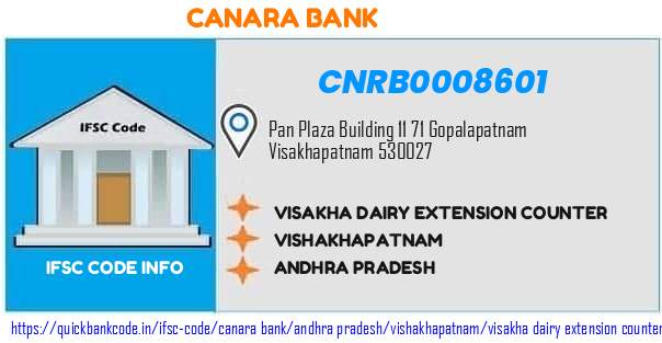 Canara Bank Visakha Dairy Extension Counter CNRB0008601 IFSC Code