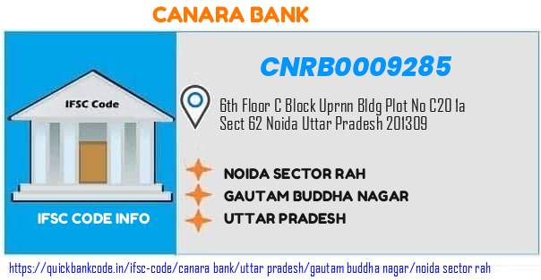 Canara Bank Noida Sector Rah CNRB0009285 IFSC Code