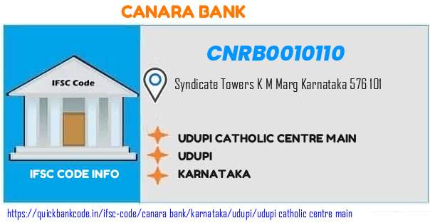 Canara Bank Udupi Catholic Centre Main CNRB0010110 IFSC Code