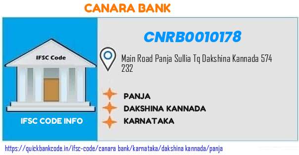 Canara Bank Panja CNRB0010178 IFSC Code