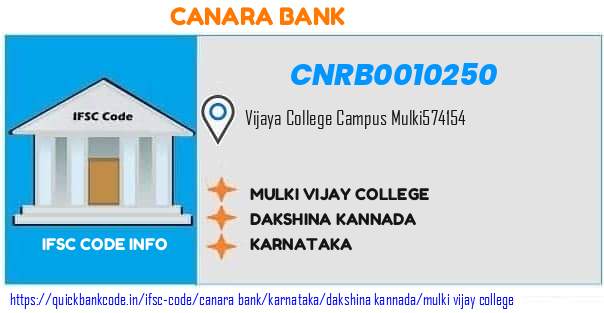 Canara Bank Mulki Vijay College CNRB0010250 IFSC Code