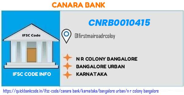 Canara Bank N R Colony Bangalore CNRB0010415 IFSC Code