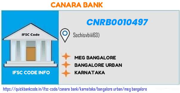 Canara Bank Meg Bangalore CNRB0010497 IFSC Code