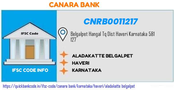 Canara Bank Aladakatte Belgalpet CNRB0011217 IFSC Code