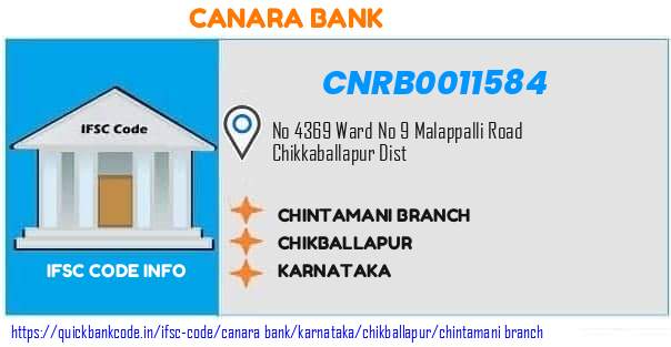 Canara Bank Chintamani Branch CNRB0011584 IFSC Code