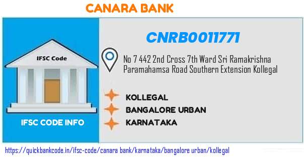 Canara Bank Kollegal CNRB0011771 IFSC Code