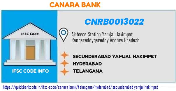 Canara Bank Secunderabad Yamjal Hakimpet CNRB0013022 IFSC Code