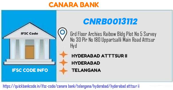 Canara Bank Hyderabad Atttsur Ii CNRB0013112 IFSC Code