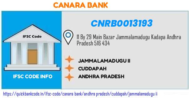 Canara Bank Jammalamadugu Ii CNRB0013193 IFSC Code