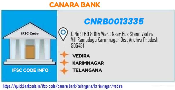 Canara Bank Vedira CNRB0013335 IFSC Code