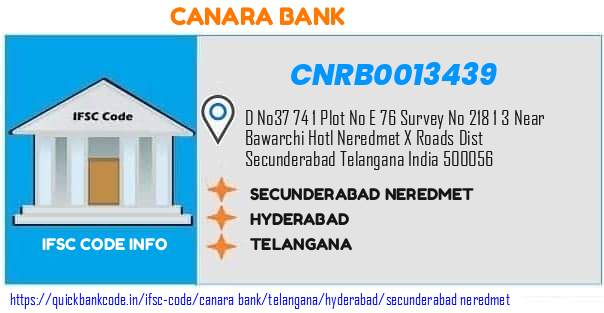 Canara Bank Secunderabad Neredmet CNRB0013439 IFSC Code