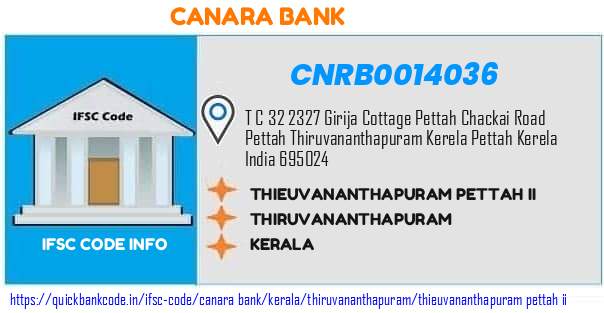 Canara Bank Thieuvananthapuram Pettah Ii CNRB0014036 IFSC Code