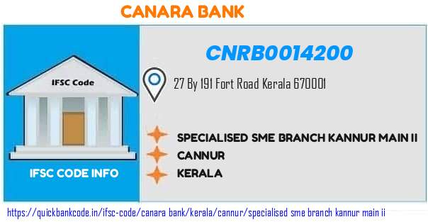 Canara Bank Specialised Sme Branch Kannur Main Ii CNRB0014200 IFSC Code