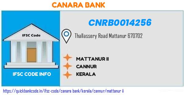 Canara Bank Mattanur Ii CNRB0014256 IFSC Code
