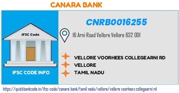 Canara Bank Vellore Voorhees Collegearni Rd CNRB0016255 IFSC Code