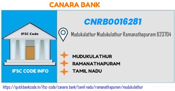 Canara Bank Mudukulathur CNRB0016281 IFSC Code