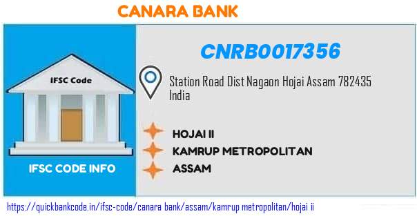 Canara Bank Hojai Ii CNRB0017356 IFSC Code