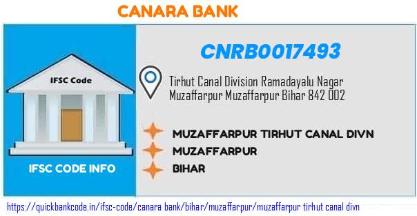 Canara Bank Muzaffarpur Tirhut Canal Divn CNRB0017493 IFSC Code