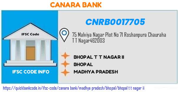 CNRB0017705 Canara Bank. BHOPAL T T NAGAR II