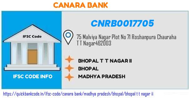 Canara Bank Bhopal T T Nagar Ii CNRB0017705 IFSC Code