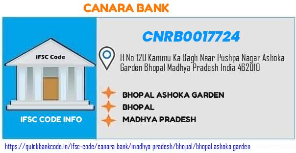 Canara Bank Bhopal Ashoka Garden CNRB0017724 IFSC Code