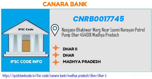 Canara Bank Dhar Ii CNRB0017745 IFSC Code