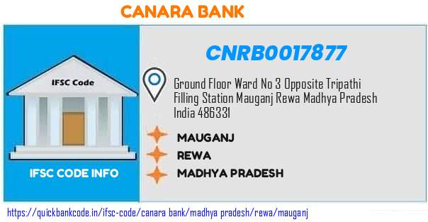Canara Bank Mauganj CNRB0017877 IFSC Code