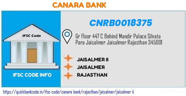 Canara Bank Jaisalmer Ii CNRB0018375 IFSC Code