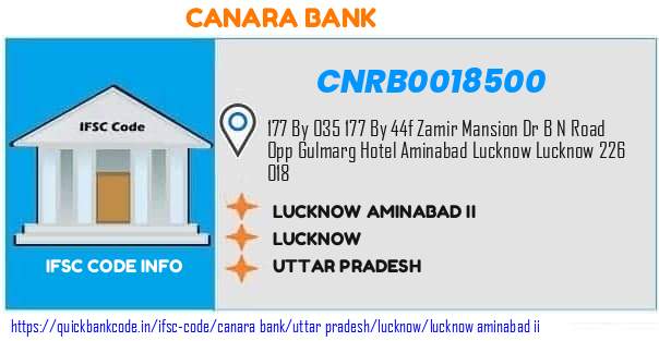 Canara Bank Lucknow Aminabad Ii CNRB0018500 IFSC Code