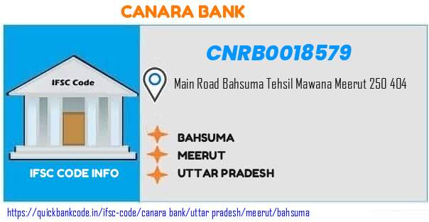 Canara Bank Bahsuma CNRB0018579 IFSC Code