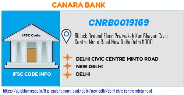 Canara Bank Delhi Civic Centre Minto Road CNRB0019169 IFSC Code