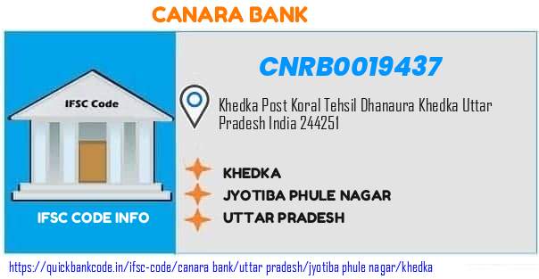 Canara Bank Khedka CNRB0019437 IFSC Code