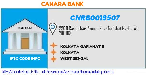 Canara Bank Kolkata Gariahat Ii CNRB0019507 IFSC Code