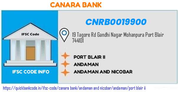 Canara Bank Port Blair Ii CNRB0019900 IFSC Code