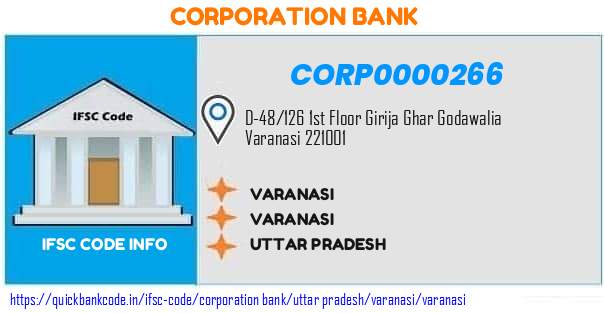 Corporation Bank Varanasi CORP0000266 IFSC Code